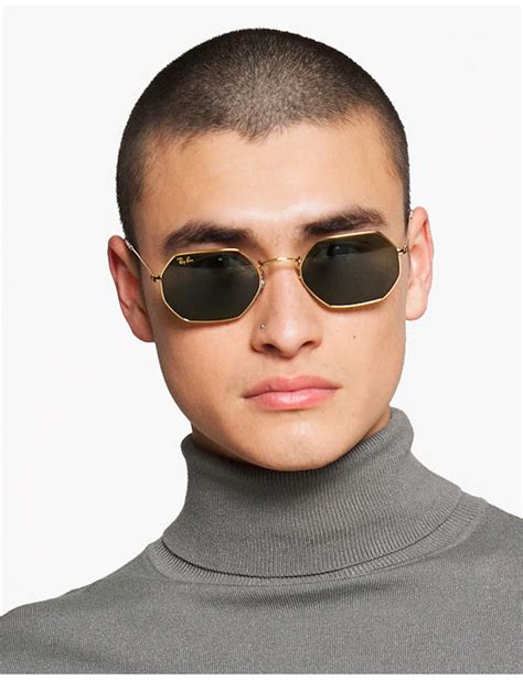 men's sunglasses round metal octagon|More.